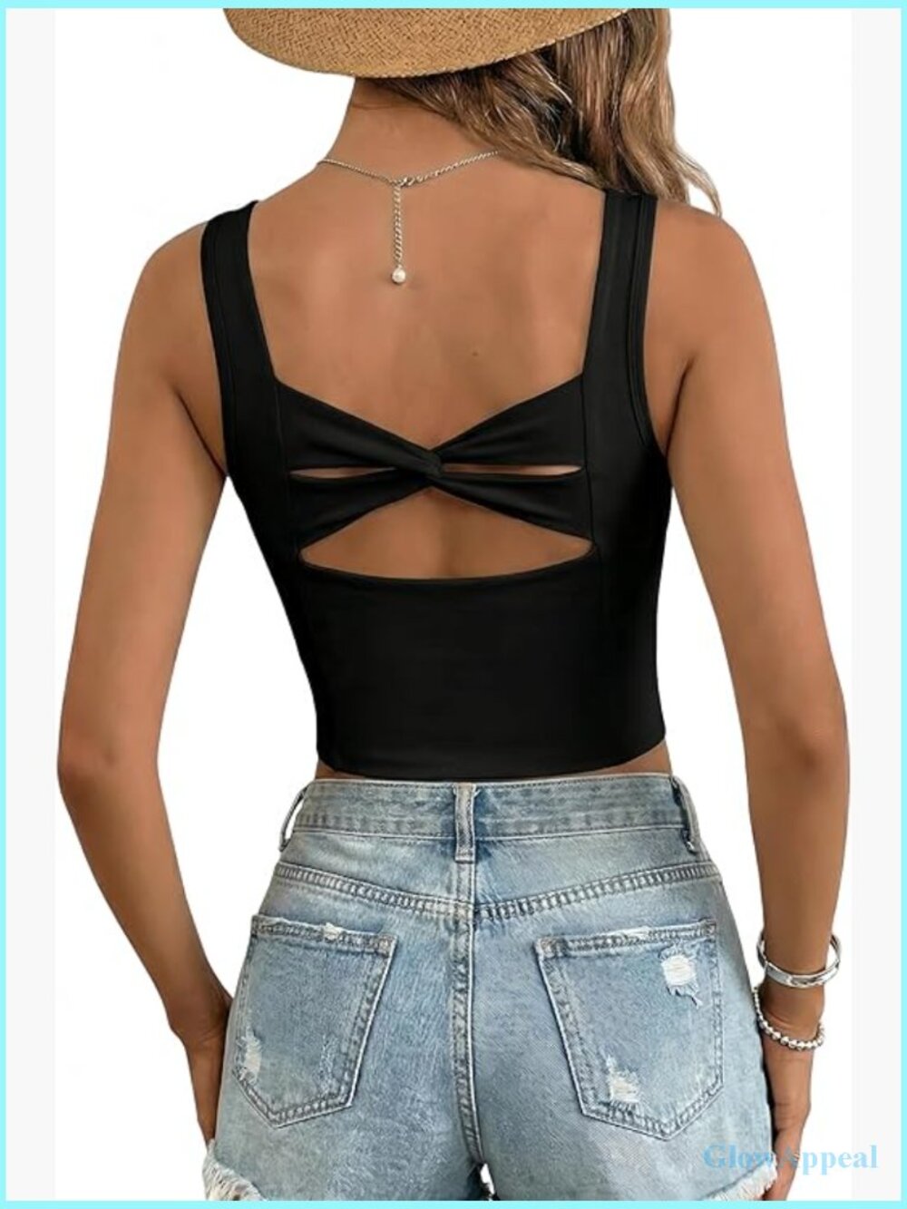 Slim Fit Ribbed Tank Top with Built-In Bra, Crisscross Back
